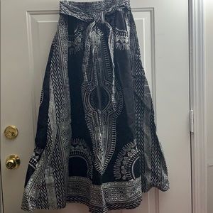 Black & white Ankara skirt